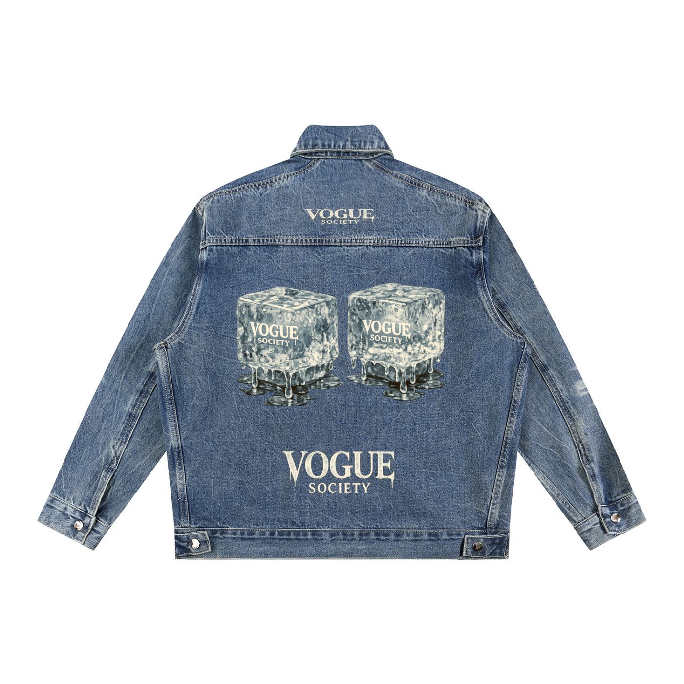 Vintage Wash Zip Up Denim Jacket
