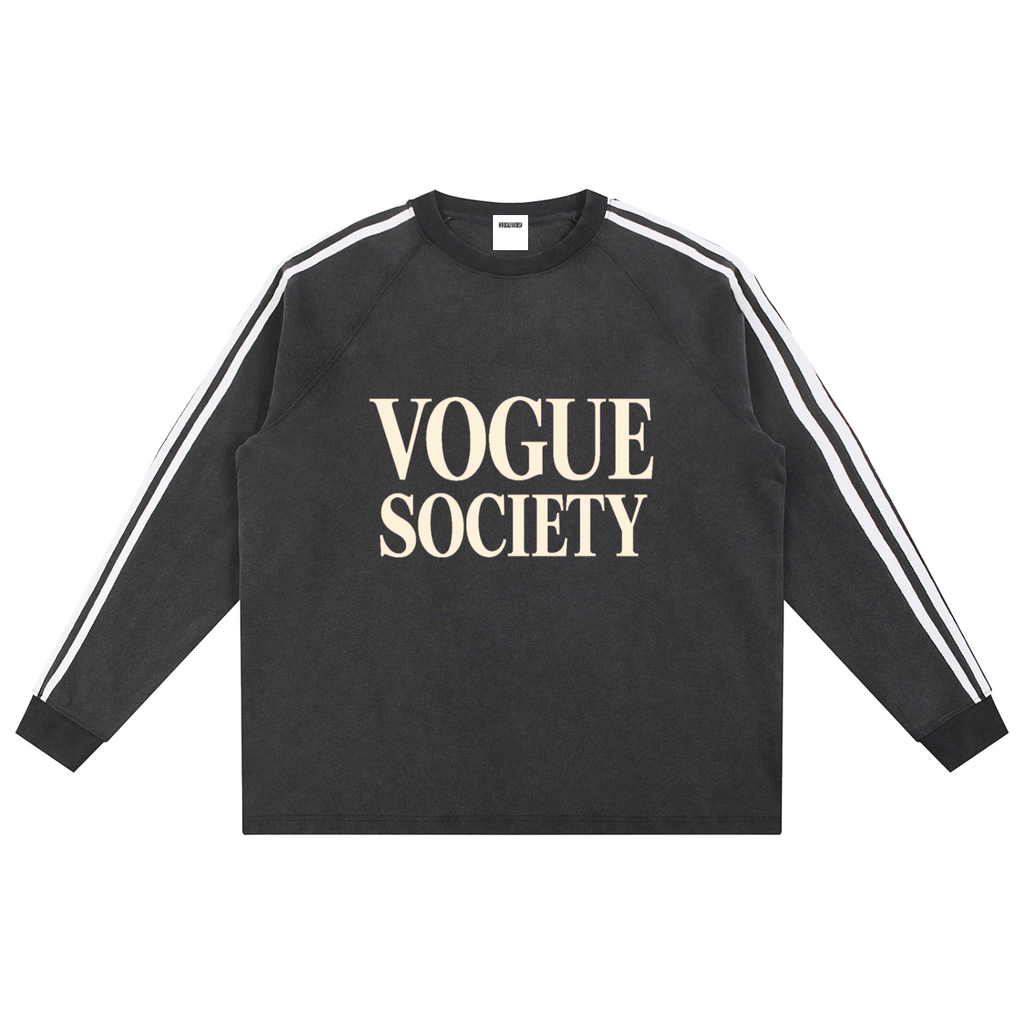 Snow Washed Contrast Tape Sweatshirt