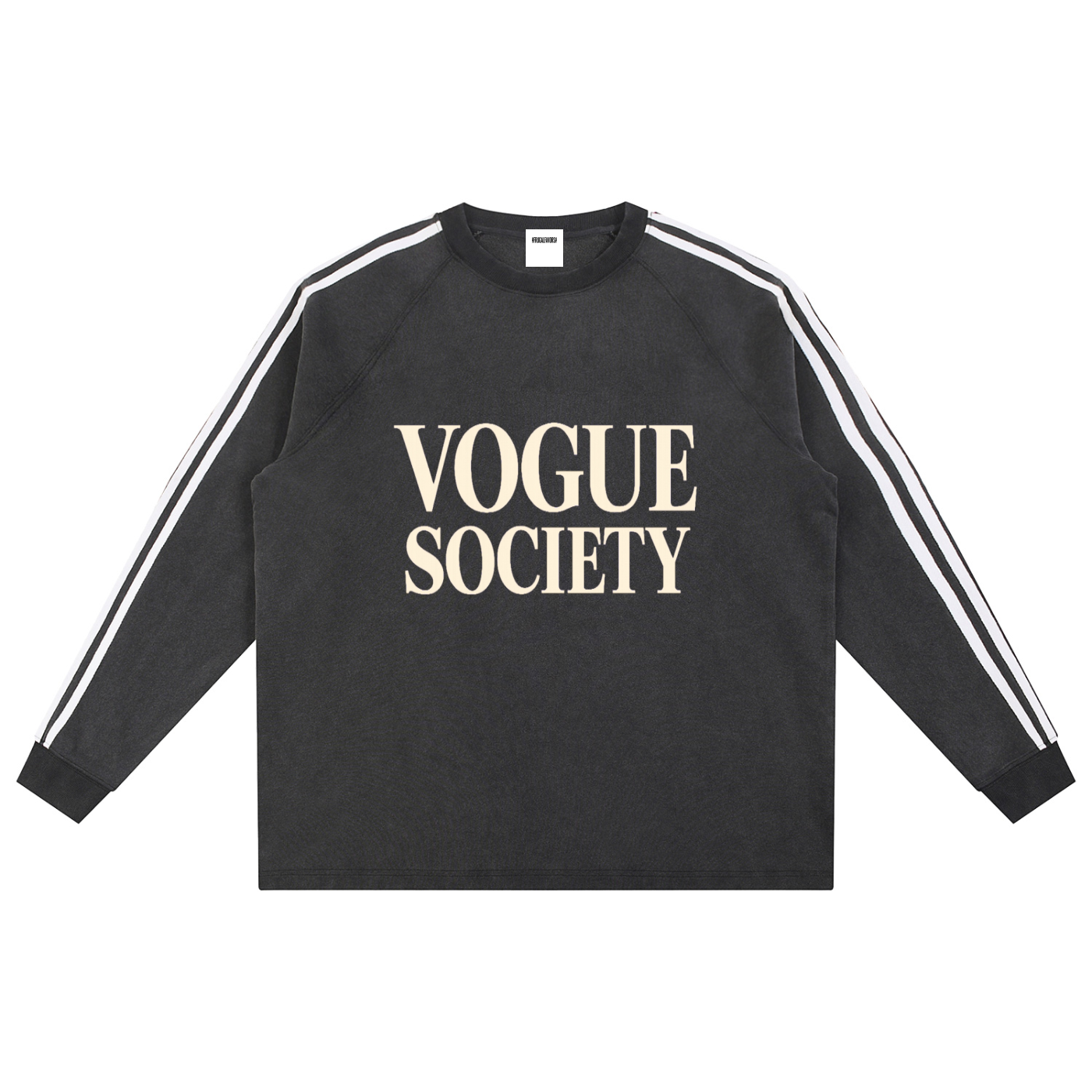 Snow Washed Contrast Tape Sweatshirt