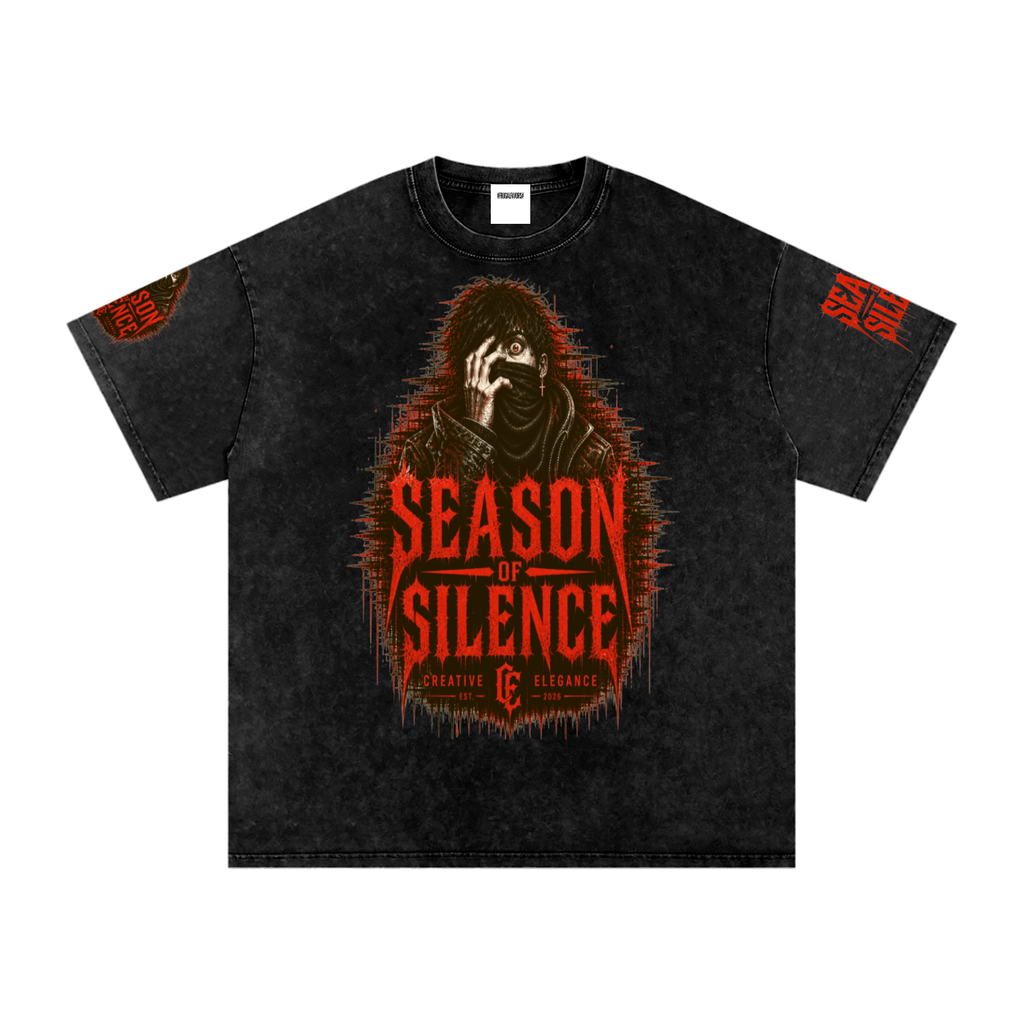 Snow Washed Oversized Cotton T-Shirt