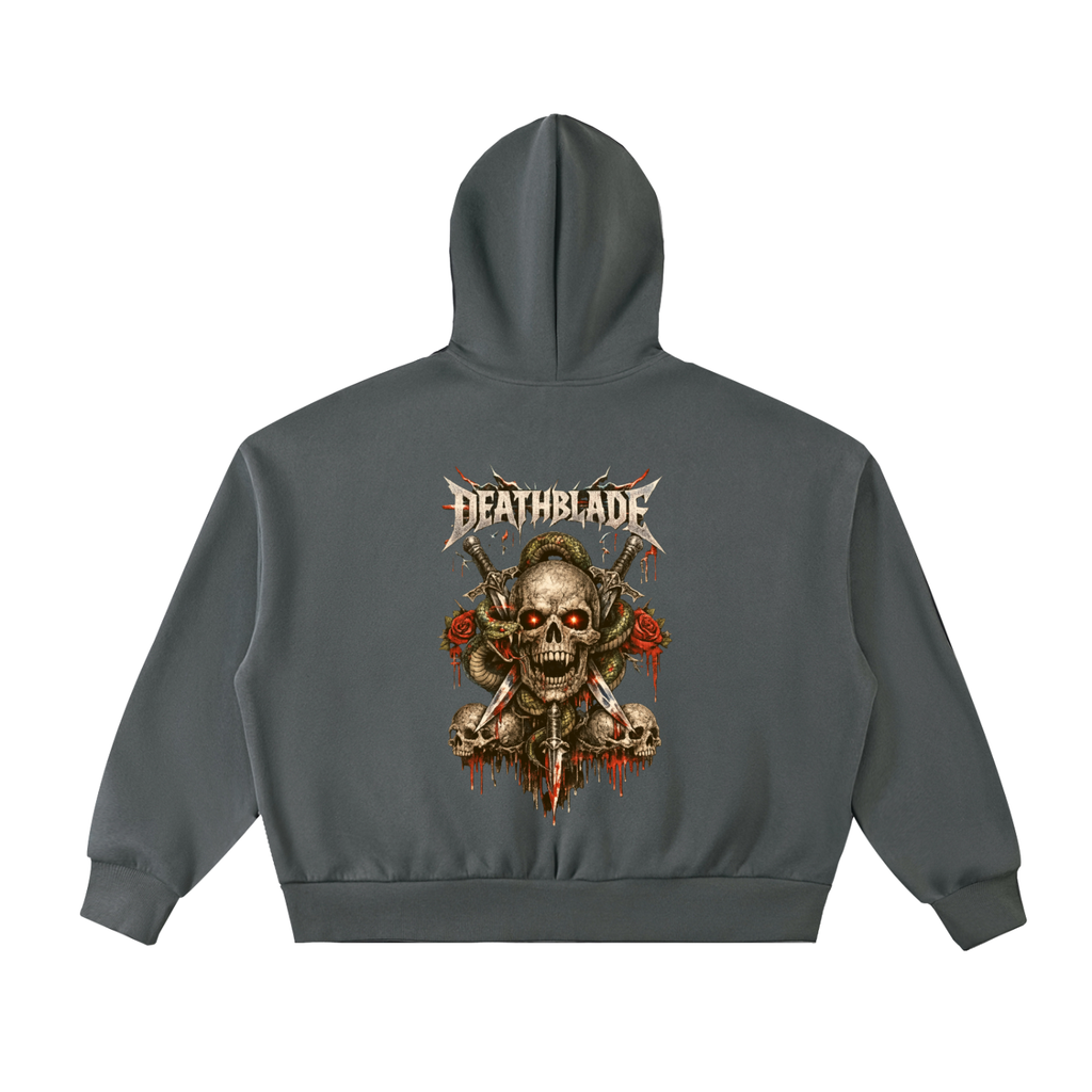 Fleeced Full-Zip Boxy Hoodie