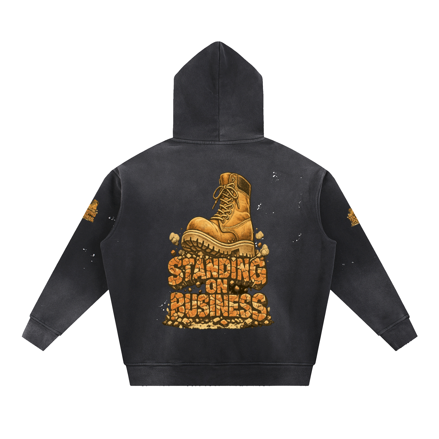 Vintage Washed Frayed Fleece Hoodie