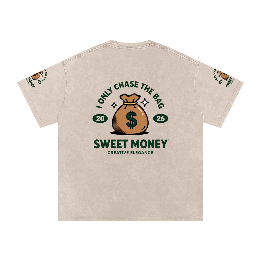 Snow Washed Oversized Cotton T-Shirt