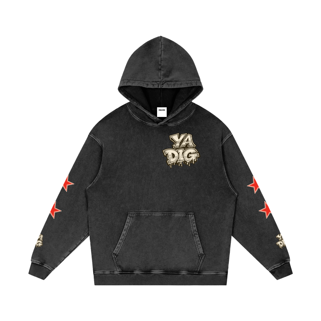 Snow Washed Loose Cotton Hoodie
