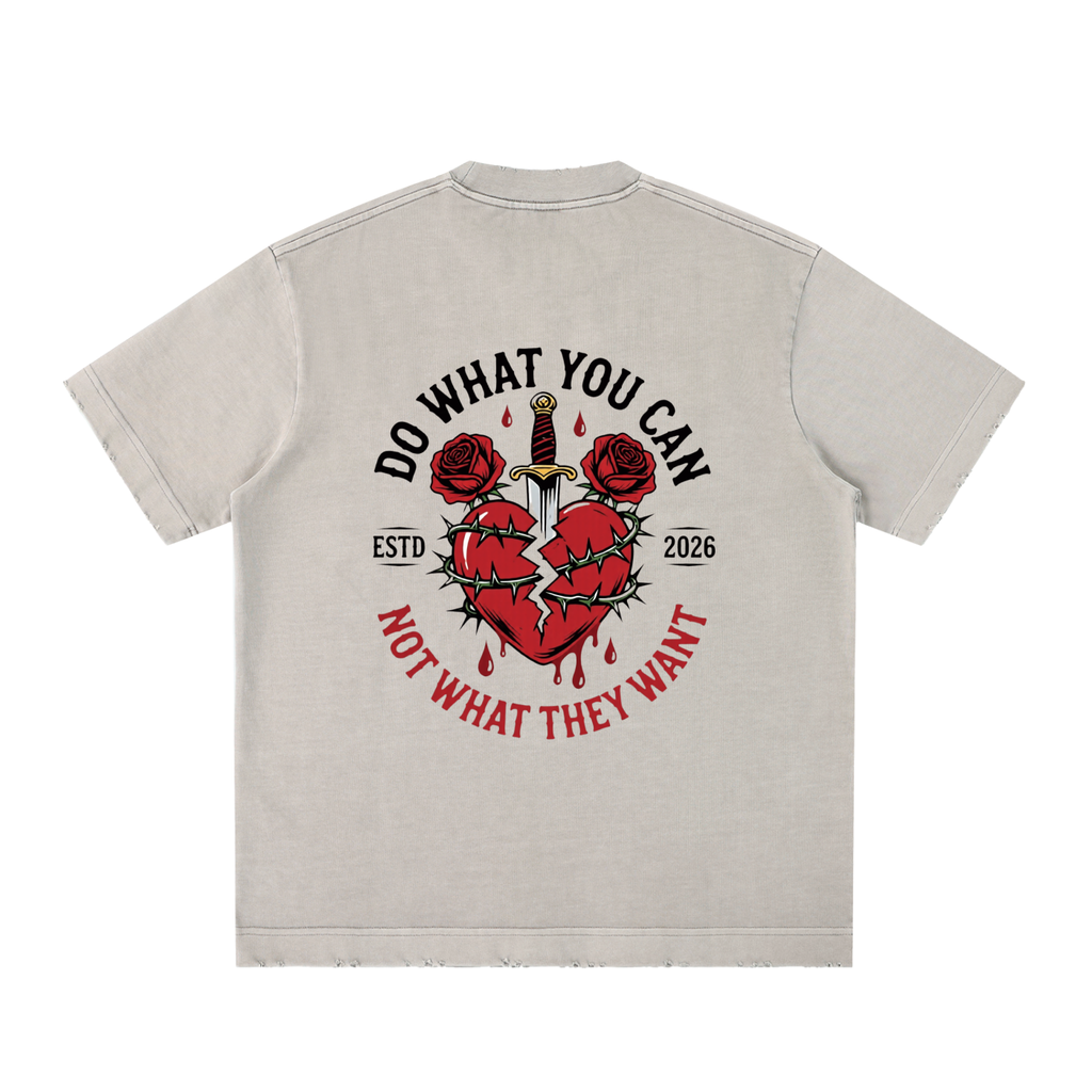 Heavyweight Vintage Washed Frayed T-Shirt