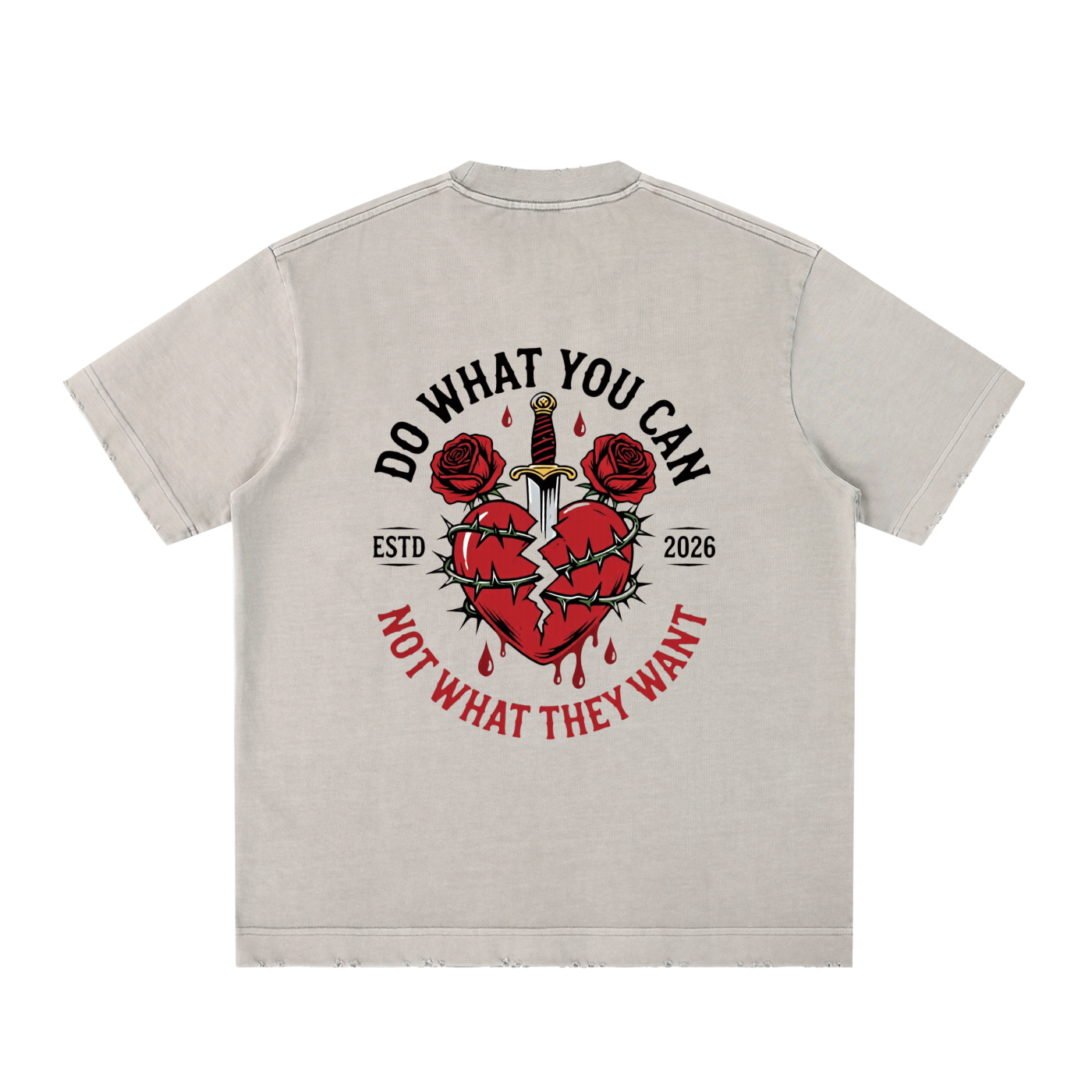 Heavyweight Vintage Washed Frayed T-Shirt