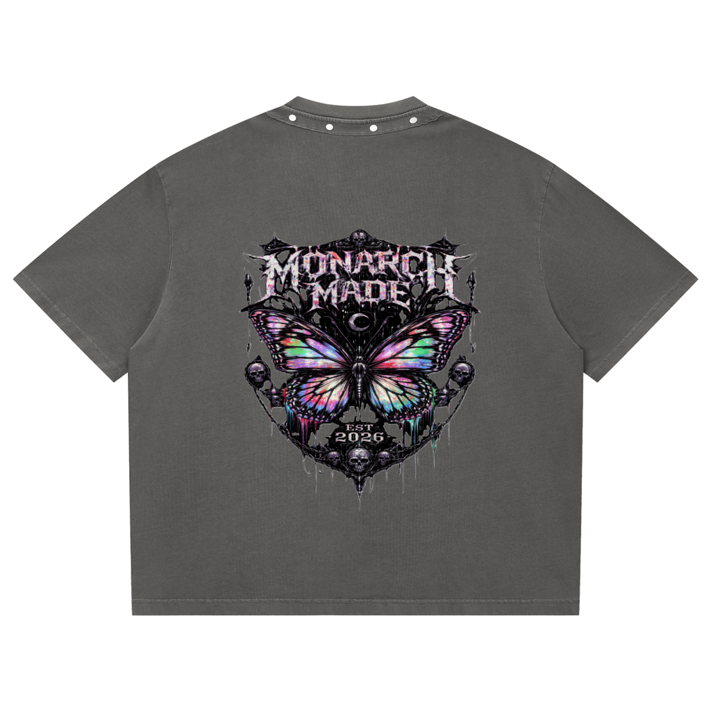 Unisex Washed Boxy Studded T-Shirt