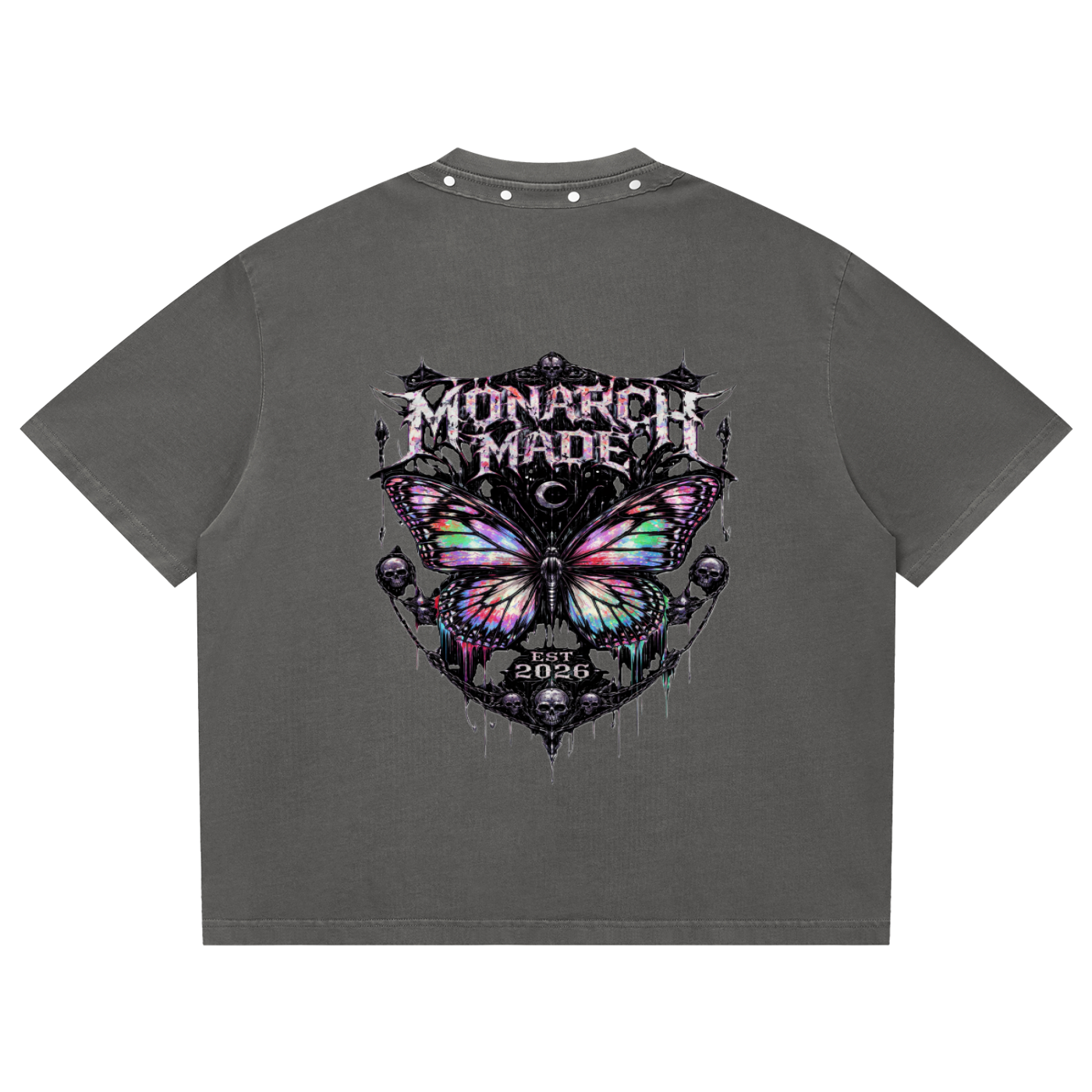 Unisex Washed Boxy Studded T-Shirt