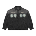 Unisex Vintage Wash Full-Zip Denim Jacket