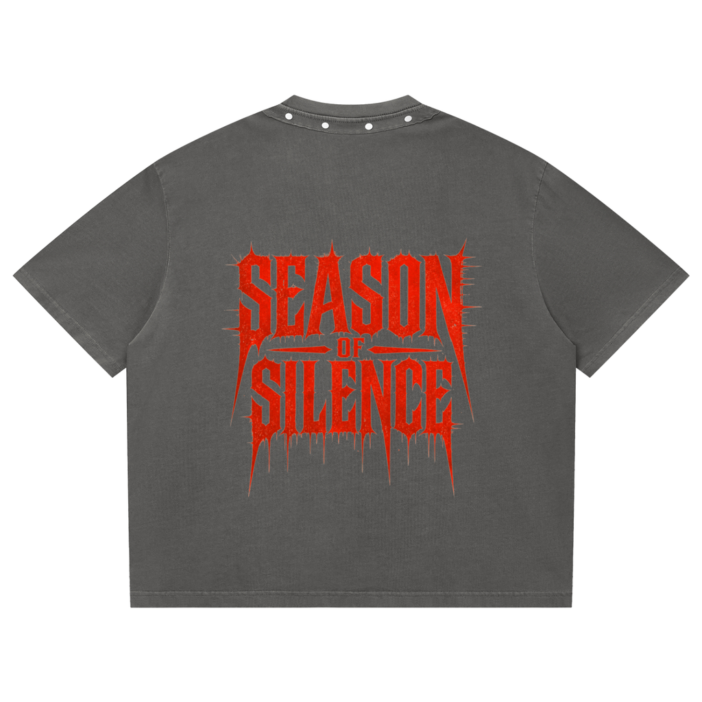Unisex Washed Boxy Studded T-Shirt