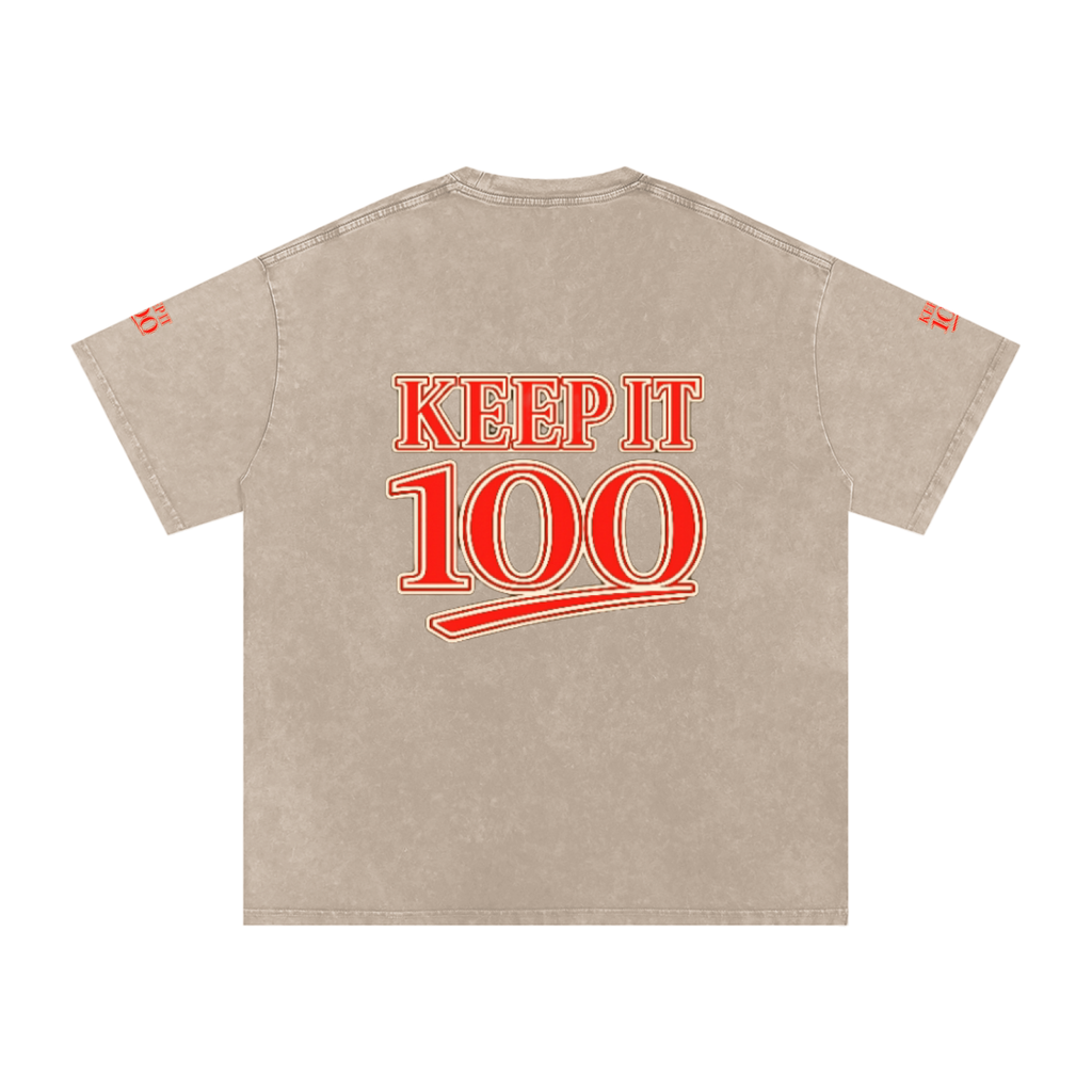 Snow Washed Oversized Cotton T-Shirt