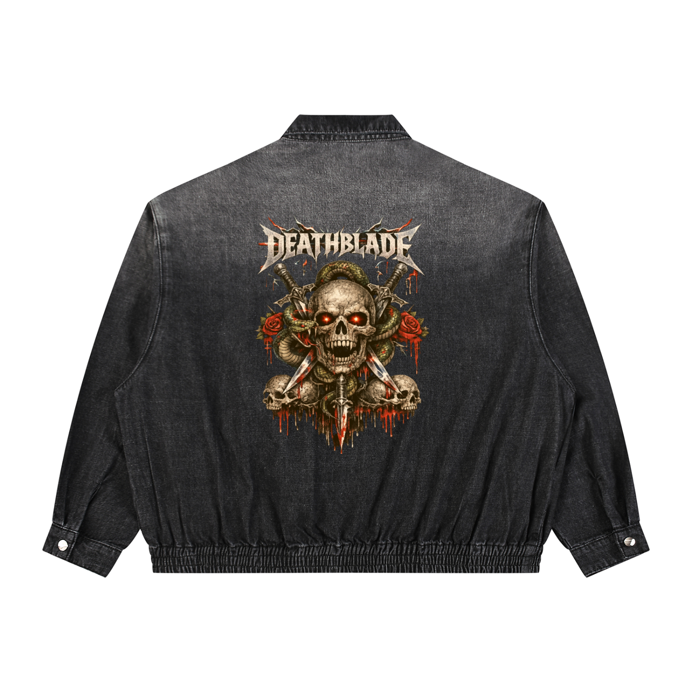 Unisex Vintage Wash Full-Zip Denim Jacket