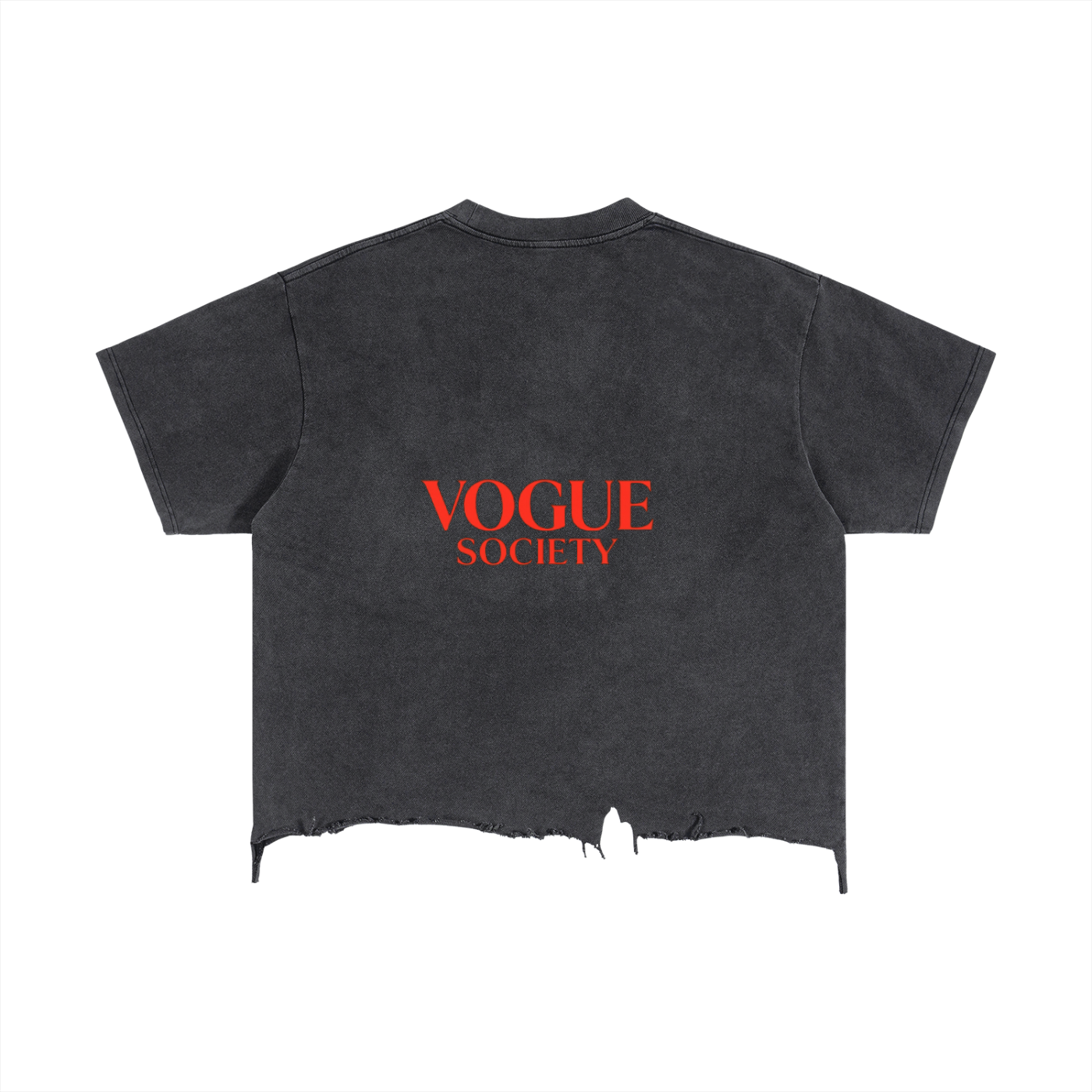 Vintage Wash Boxy Distressed Hem T-Shirt