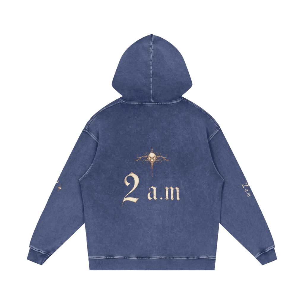 Snow Washed Loose Cotton Hoodie