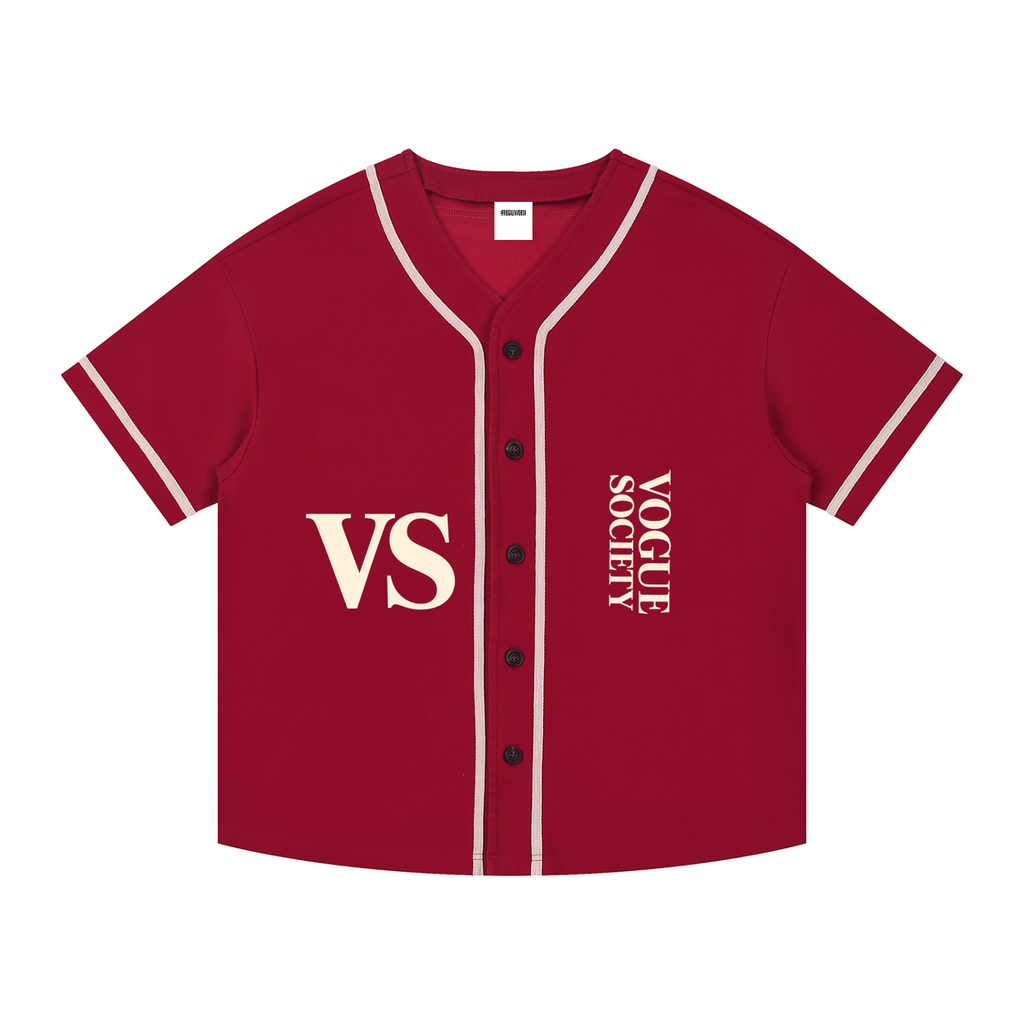 Contrast Piped Button-Up Jersey