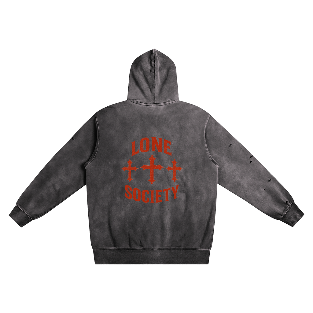 Distressed Vintage Wash Hoodie