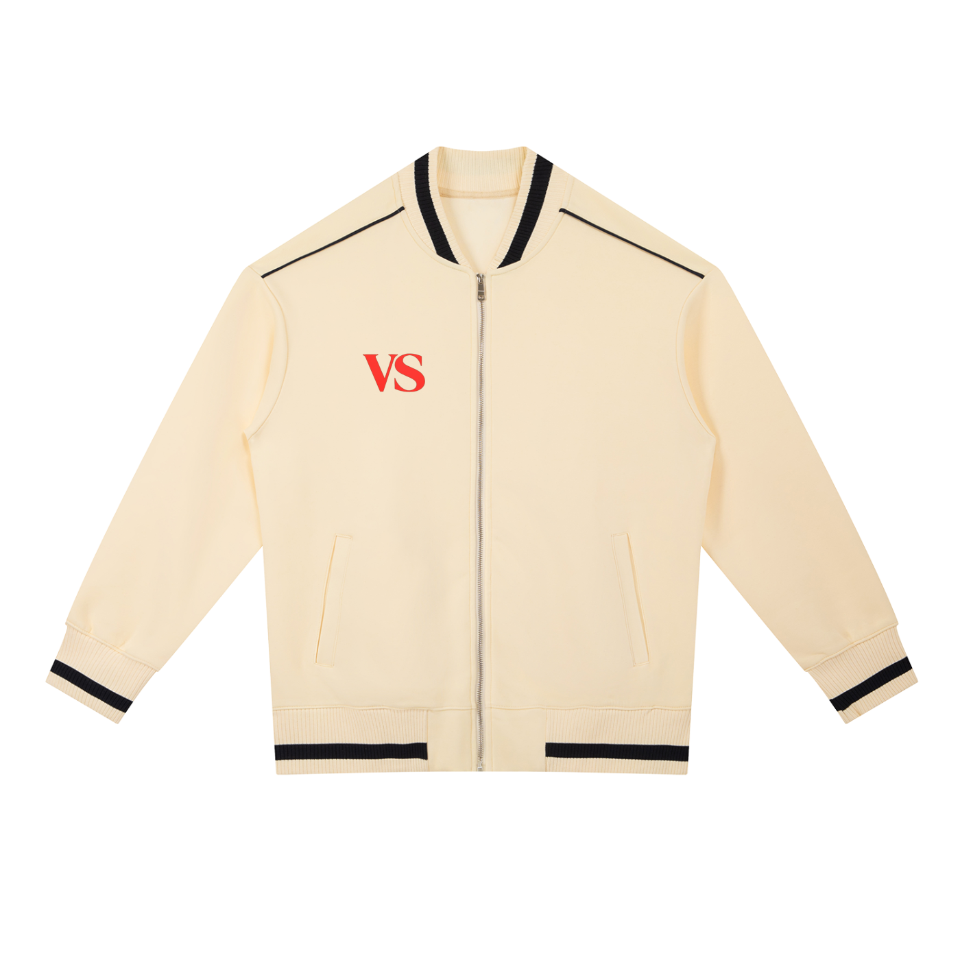 Contrast Piping Zip Bomber Jacket