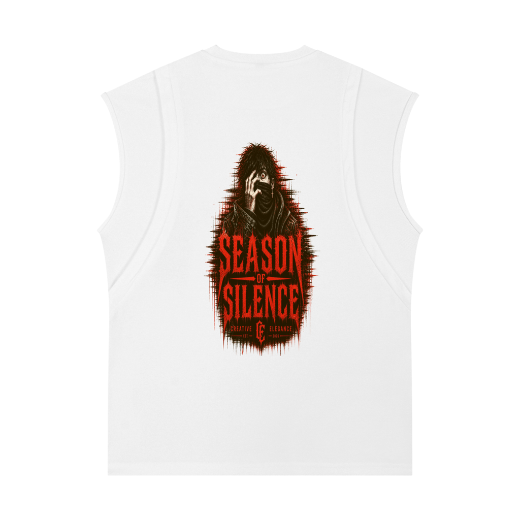 Spliced Panel Sleeveless Muscle T-Shirt