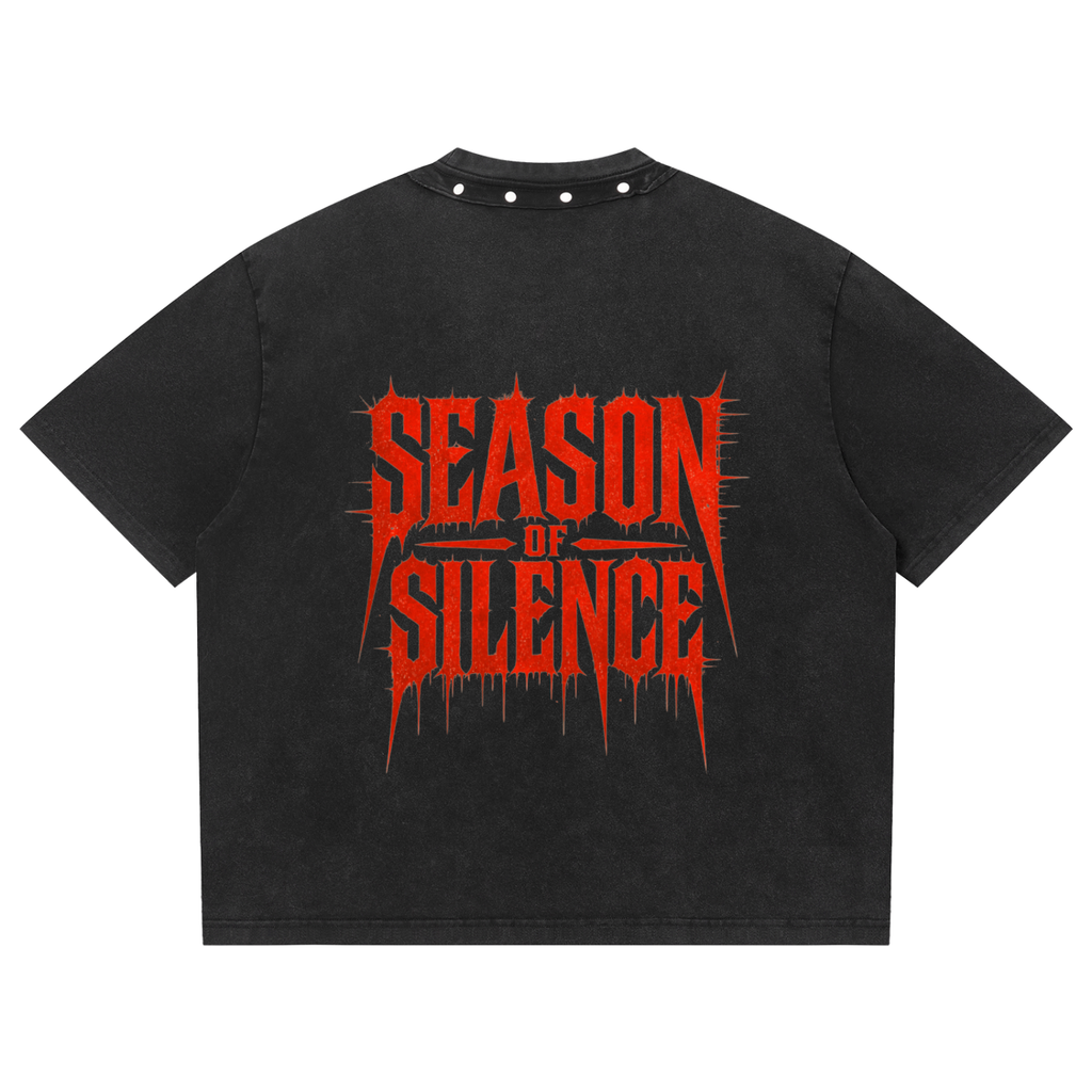 Unisex Washed Boxy Studded T-Shirt