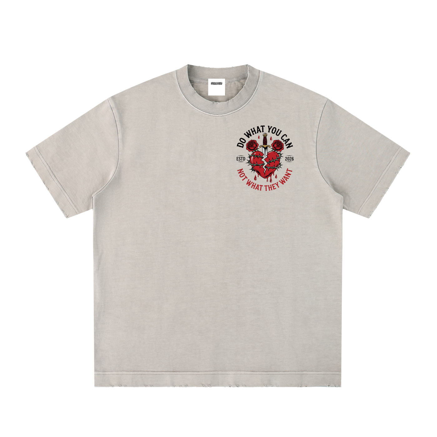 Heavyweight Vintage Washed Frayed T-Shirt