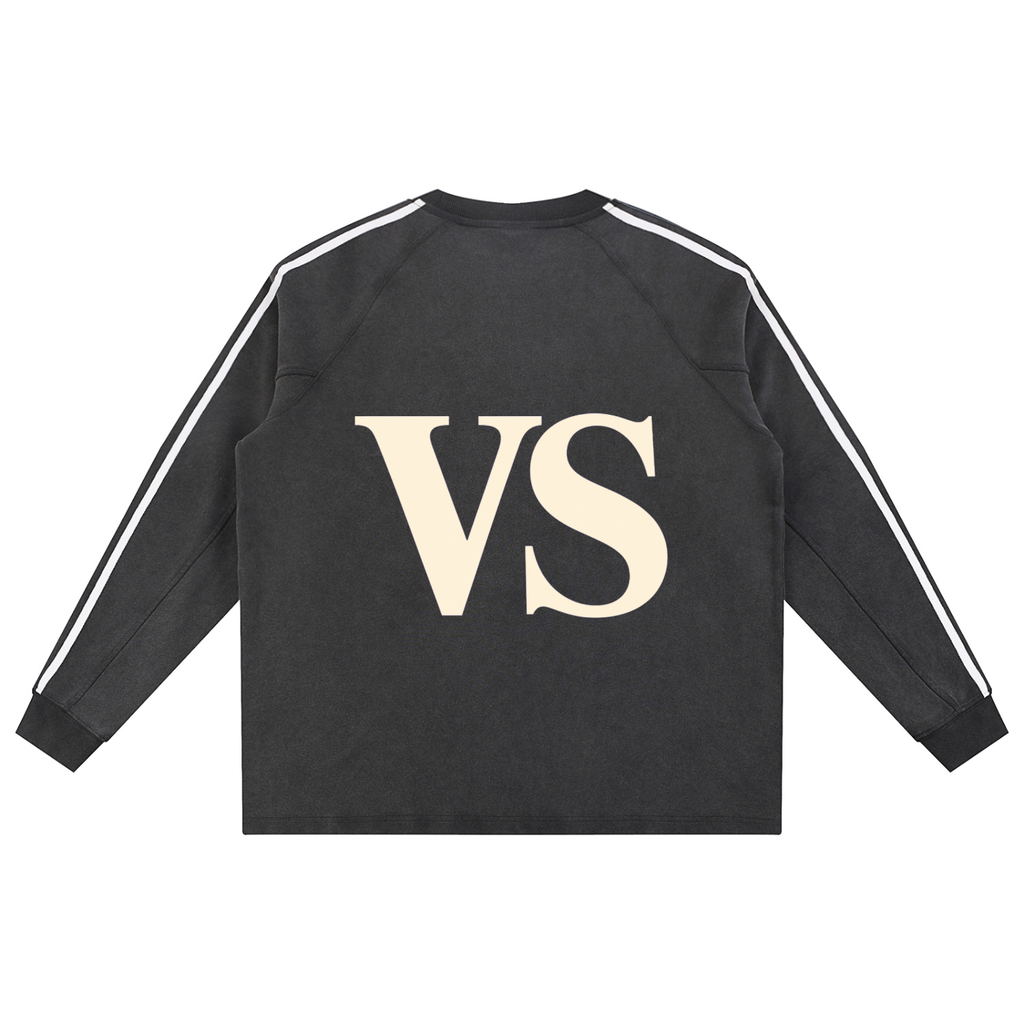 Snow Washed Contrast Tape Sweatshirt