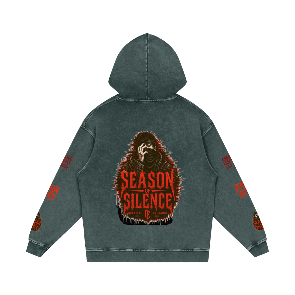 Snow Washed Loose Cotton Hoodie