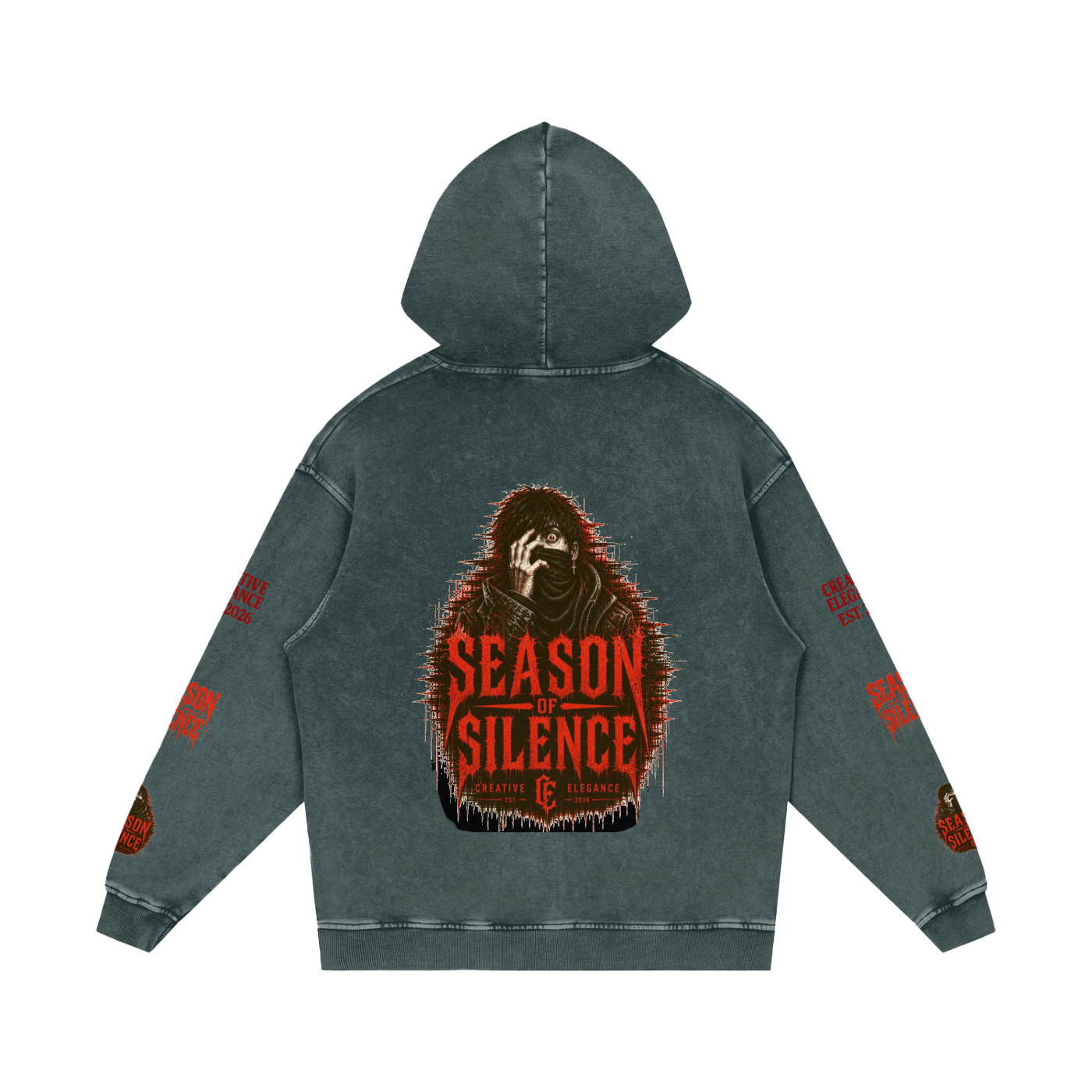 Snow Washed Loose Cotton Hoodie