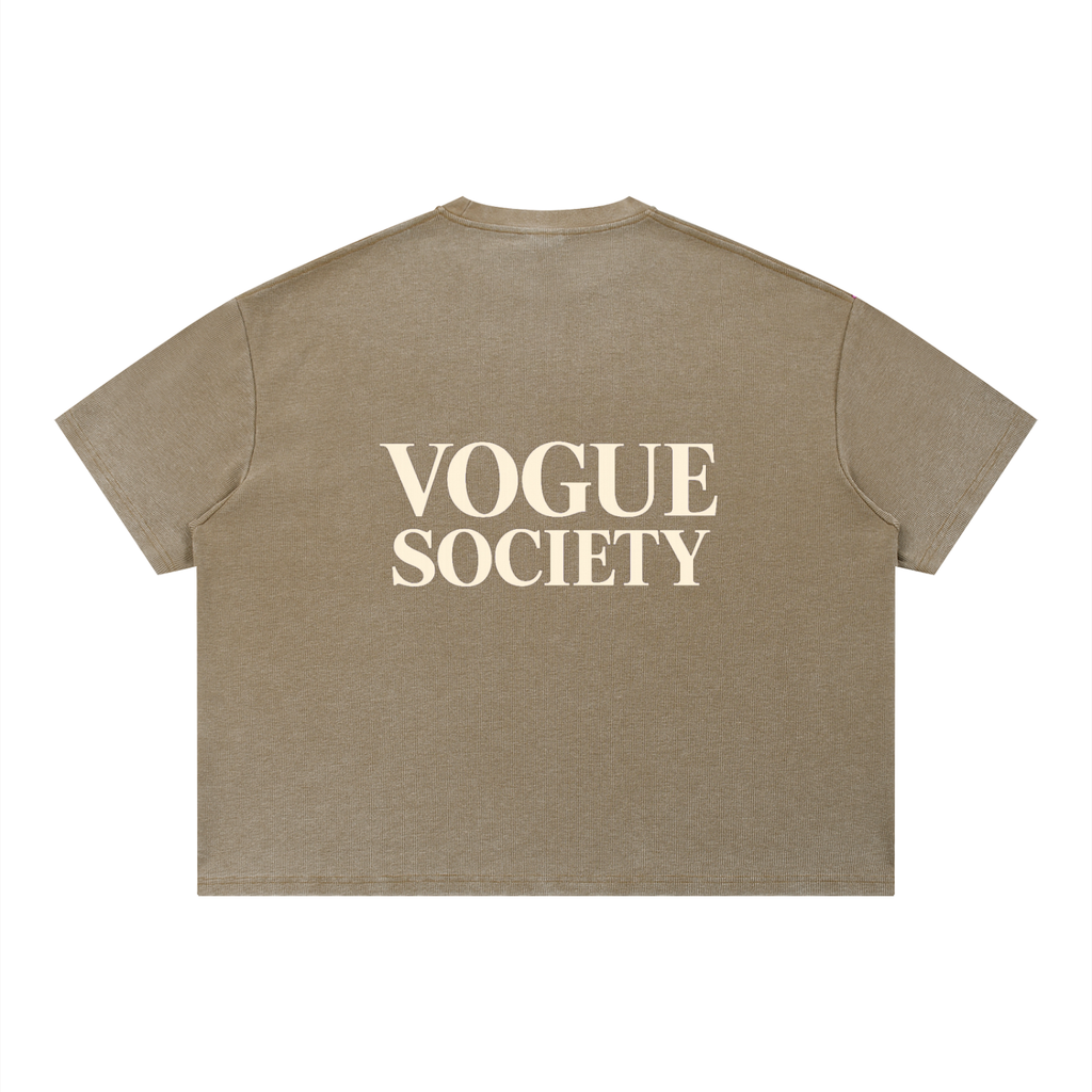 Unisex Vintage Wash Sunfade Boxy Waffle T-Shirt
