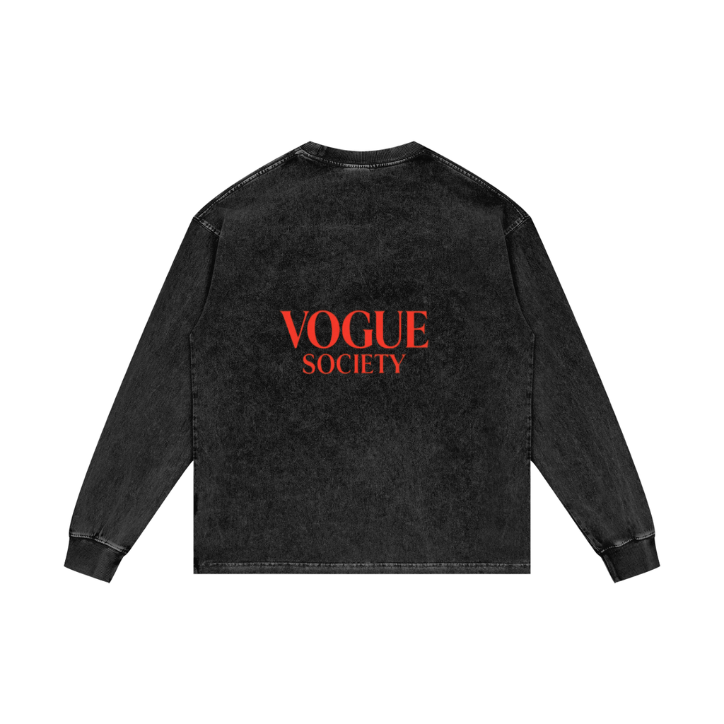 Acid Wash Oversize Long Sleeve T-Shirt