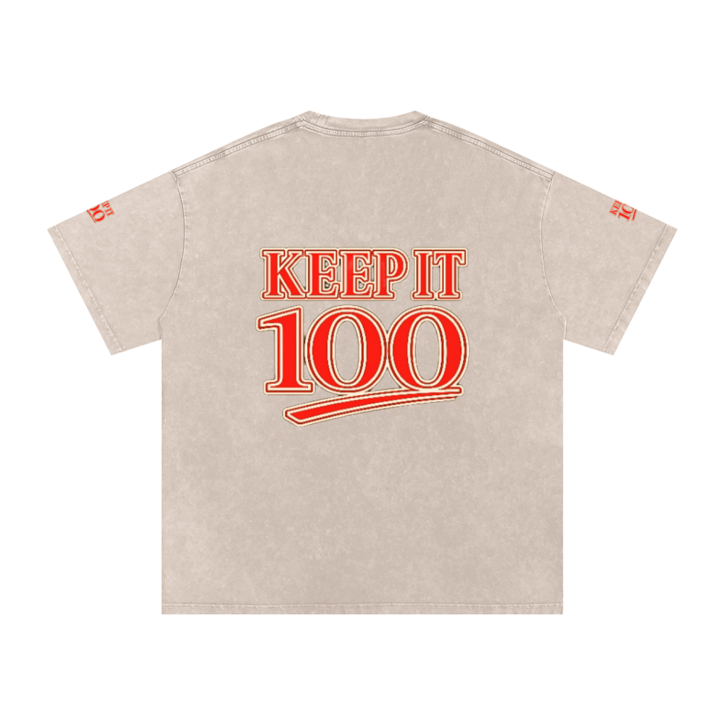 Snow Washed Oversized Cotton T-Shirt