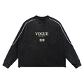 Mineral Wash Piping Raw Hem Sweatshirt