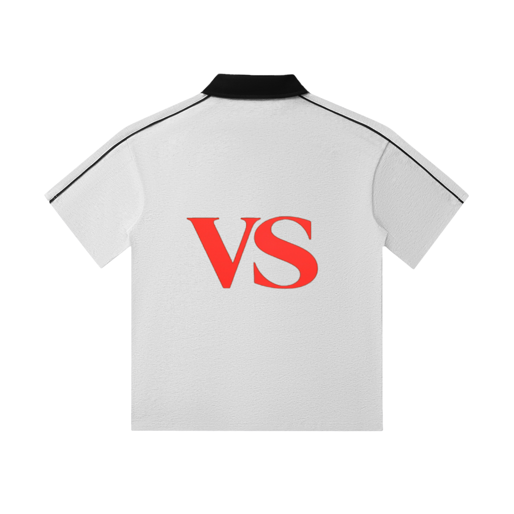 Contrast Collar Short-Sleeve Polo Shirt