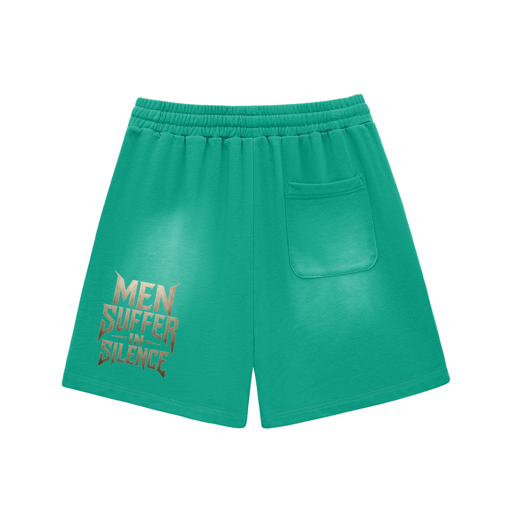 Sun Fade Raw Edge Cotton Shorts