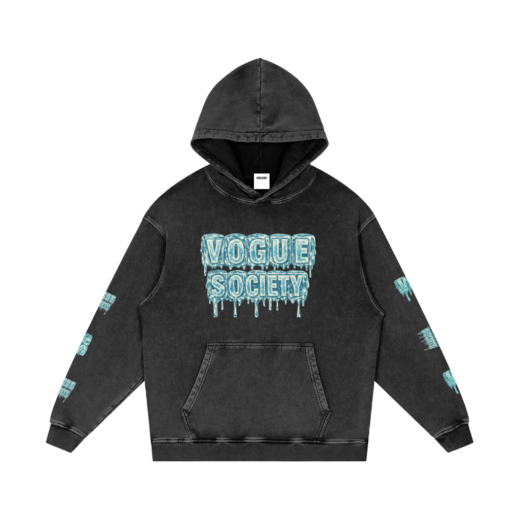 Snow Washed Loose Cotton Hoodie