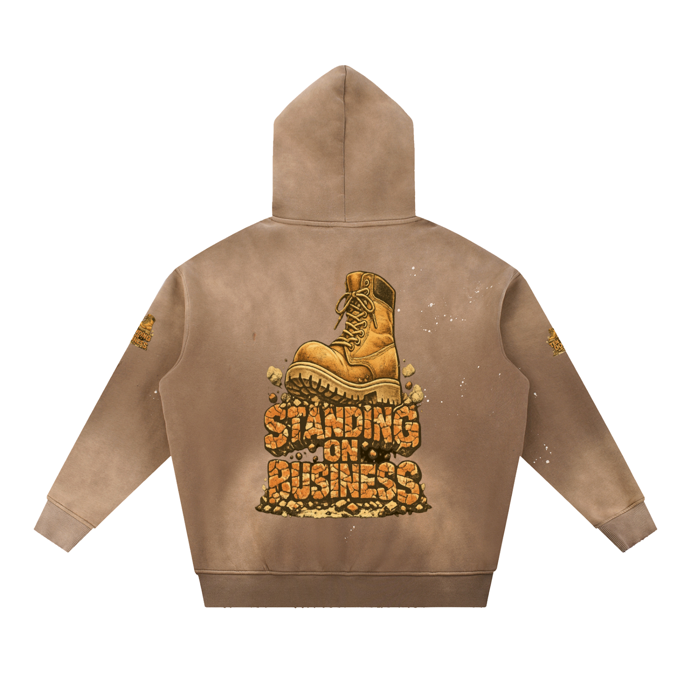 Vintage Washed Frayed Fleece Hoodie