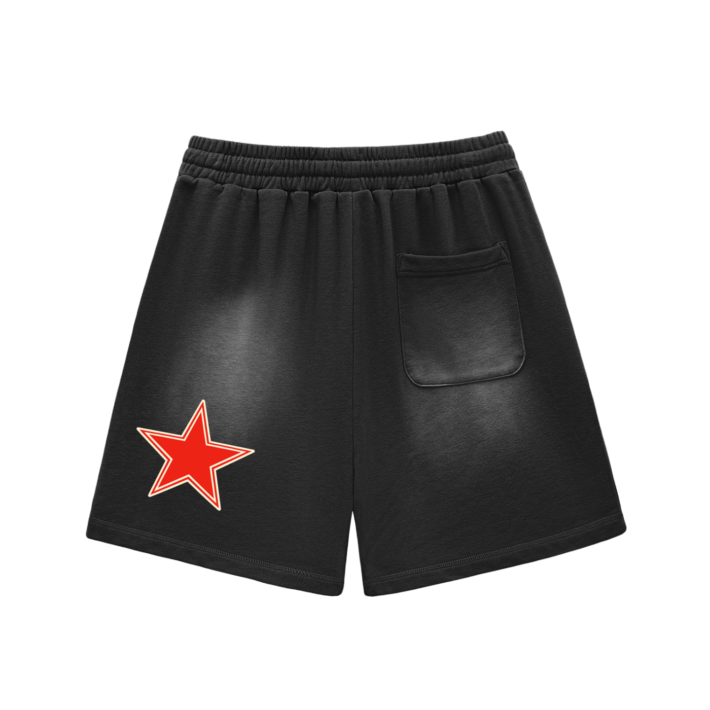 Sun Fade Raw Edge Cotton Shorts