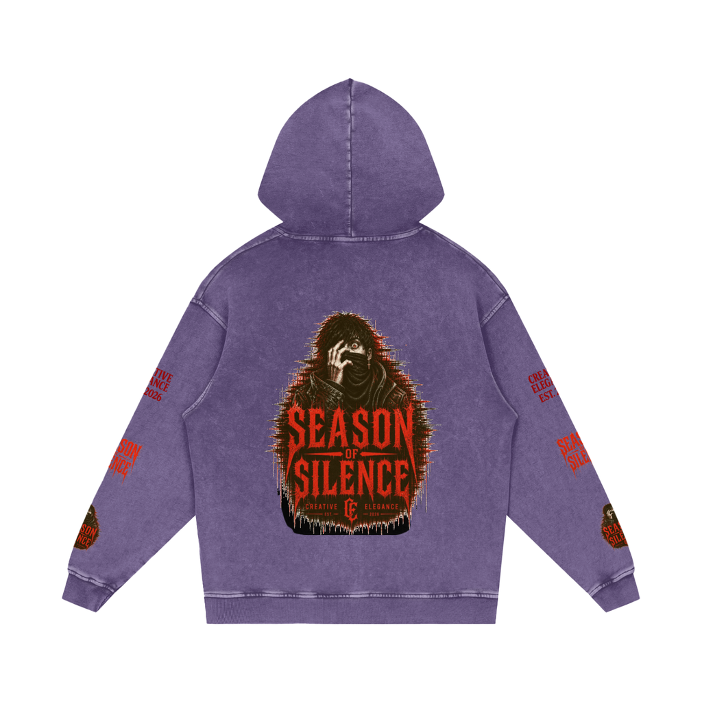 Snow Washed Loose Cotton Hoodie