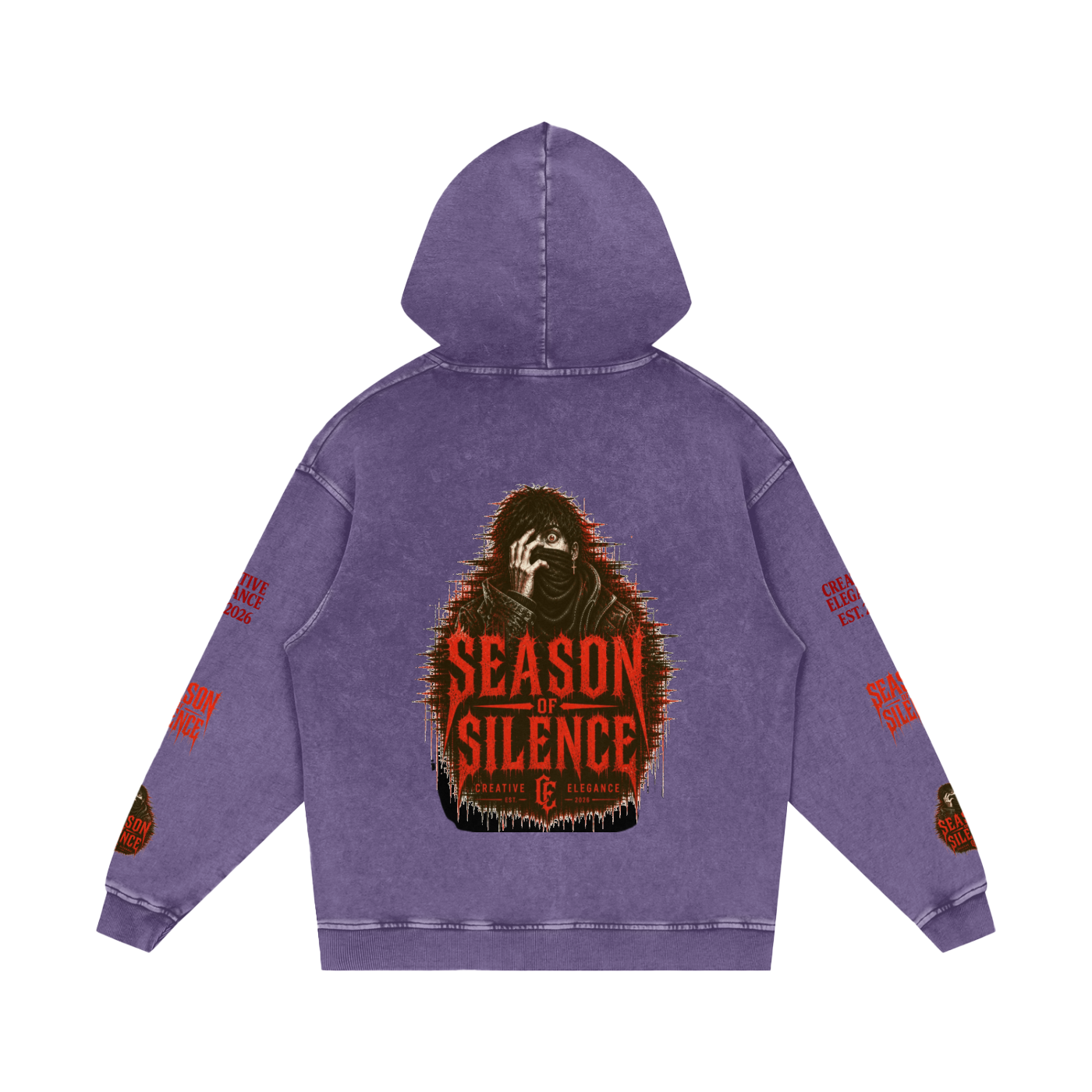 Snow Washed Loose Cotton Hoodie