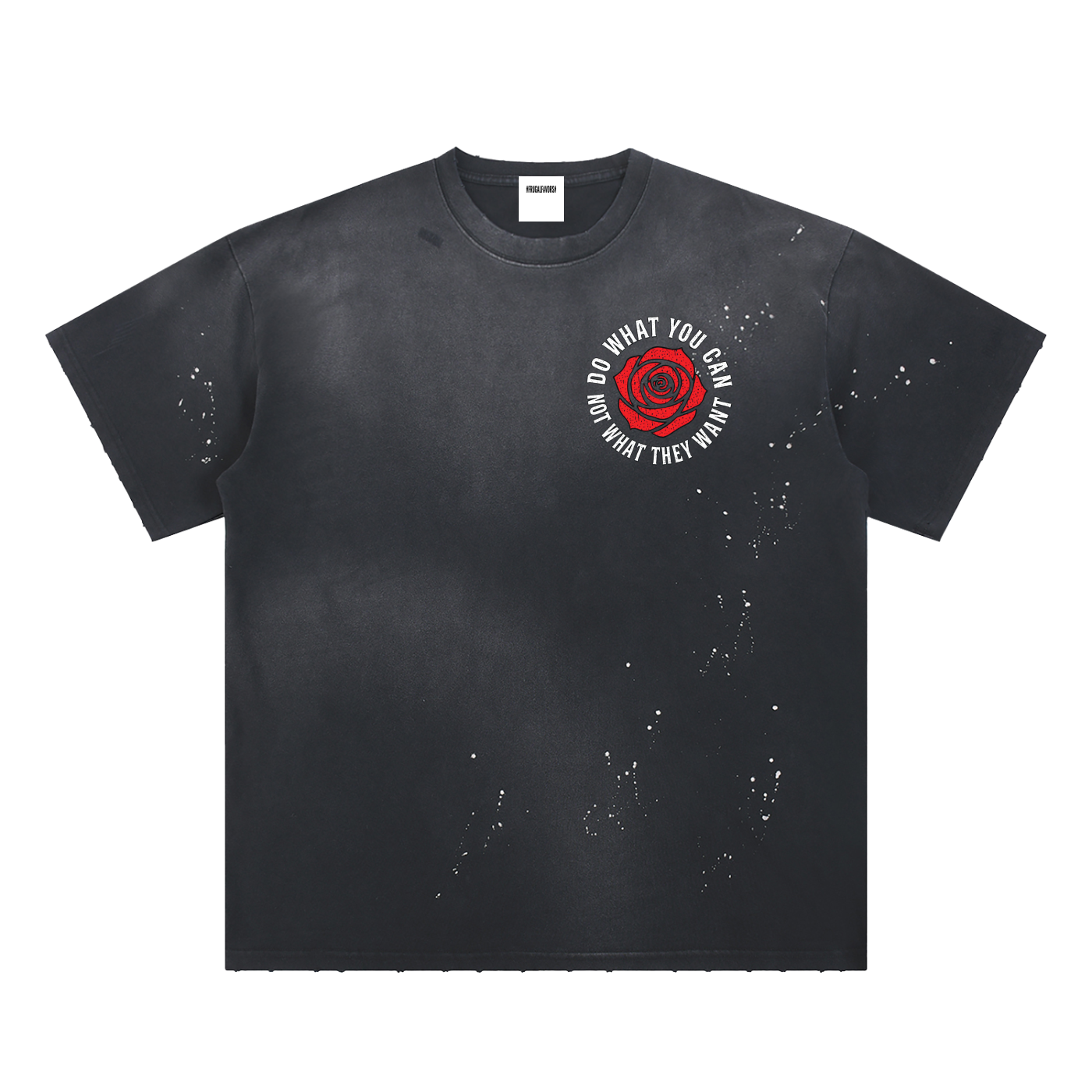Hand-Frayed Sunfade Paint Splatter T-Shirt