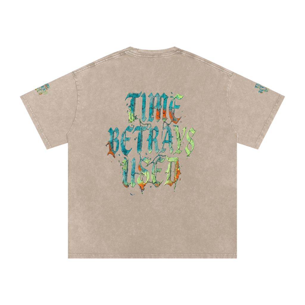 Snow Washed Oversized Cotton T-Shirt