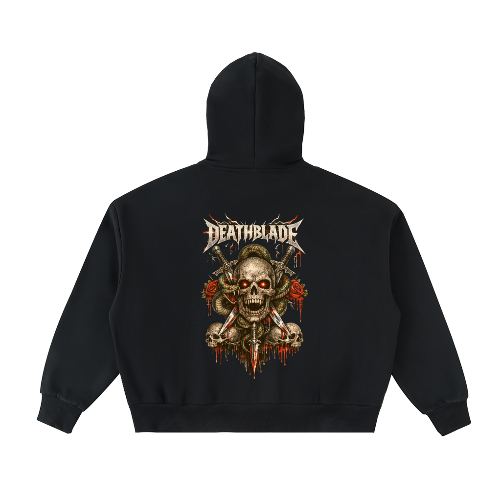 Fleeced Full-Zip Boxy Hoodie