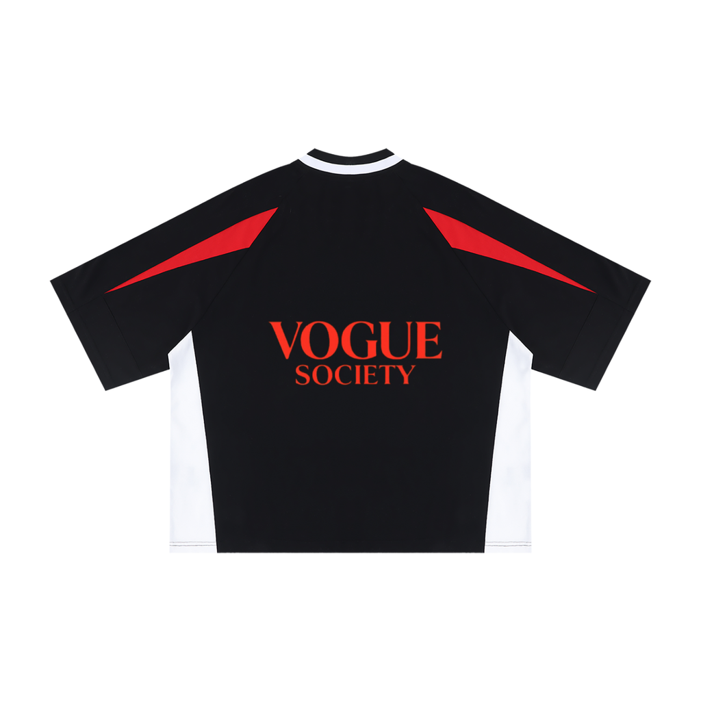 Unisex Oversized Color Block V-Neck T-Shirt