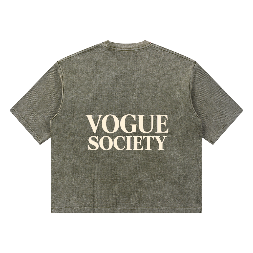 Unisex Mineral Wash Waffle Boxy T-Shirt