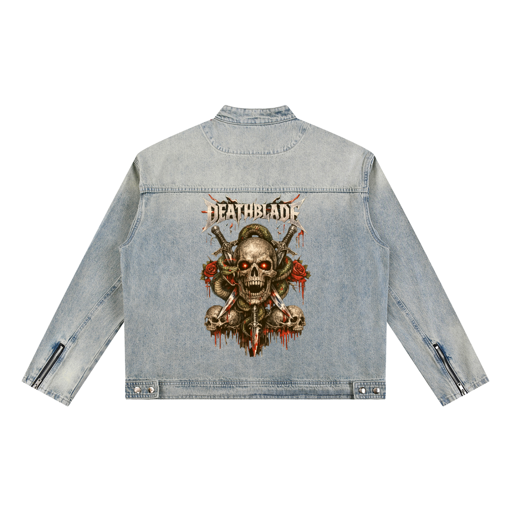 Vintage Wash Zip Denim Jacket
