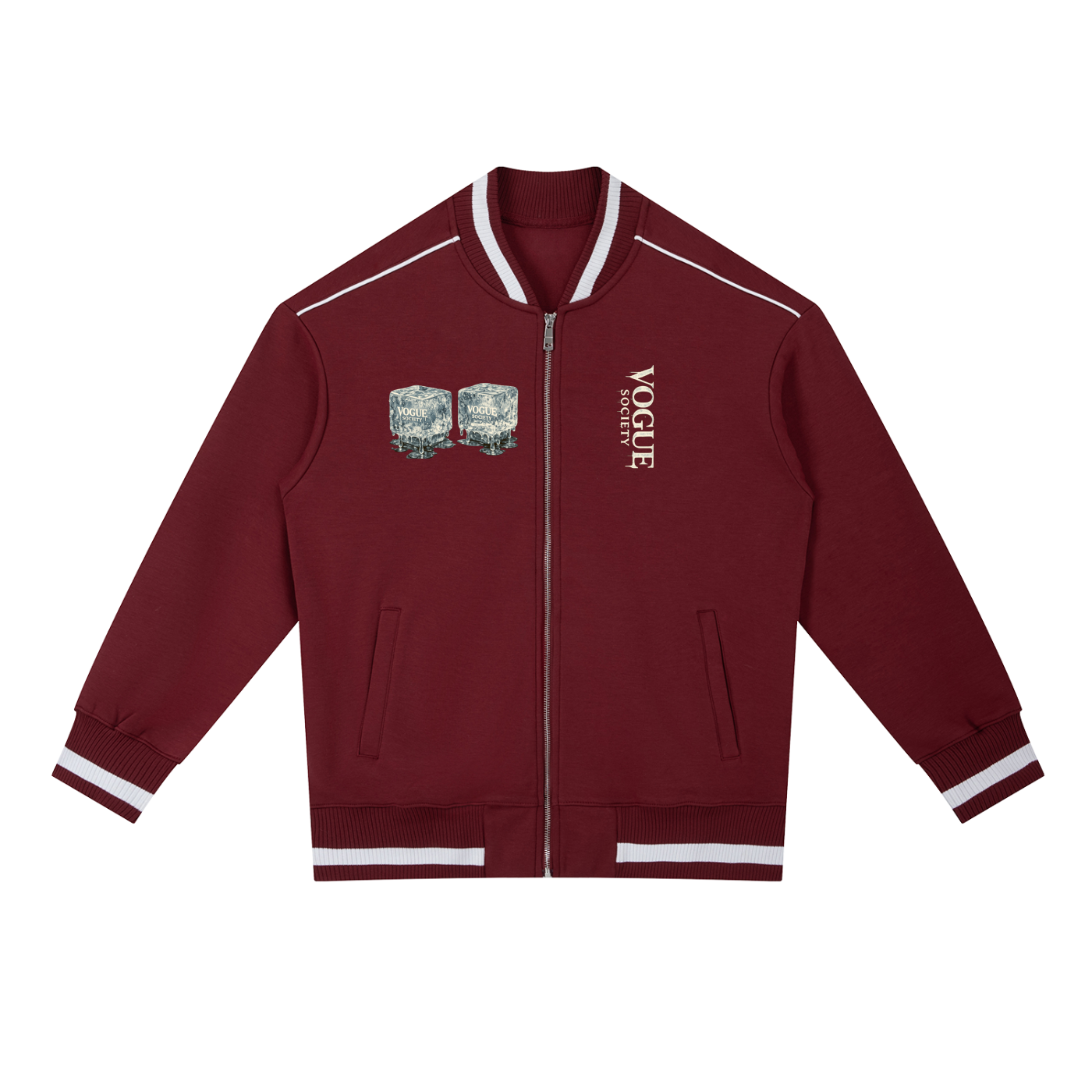 Contrast Piping Zip Bomber Jacket