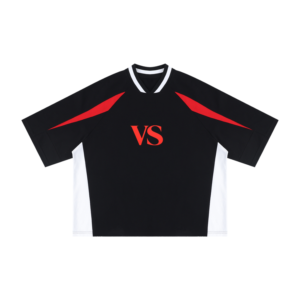 Unisex Oversized Color Block V-Neck T-Shirt