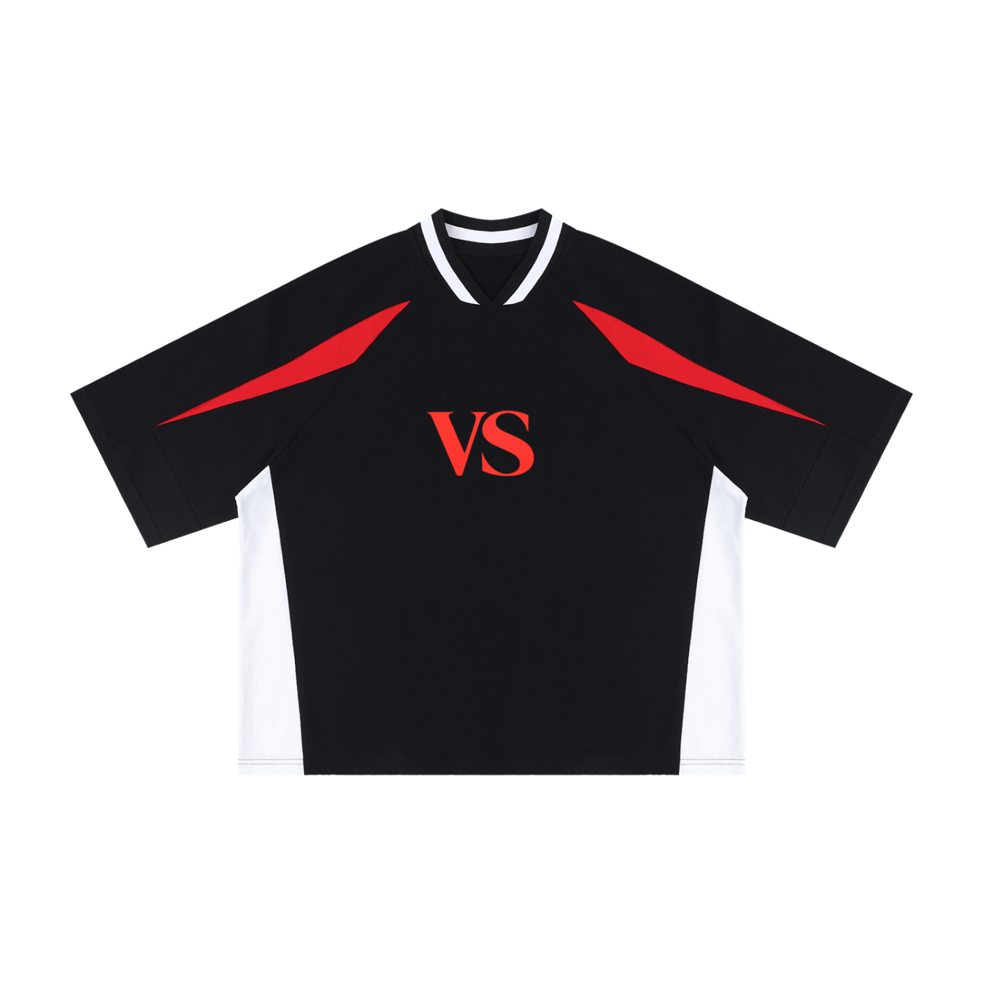 Unisex Oversized Color Block V-Neck T-Shirt