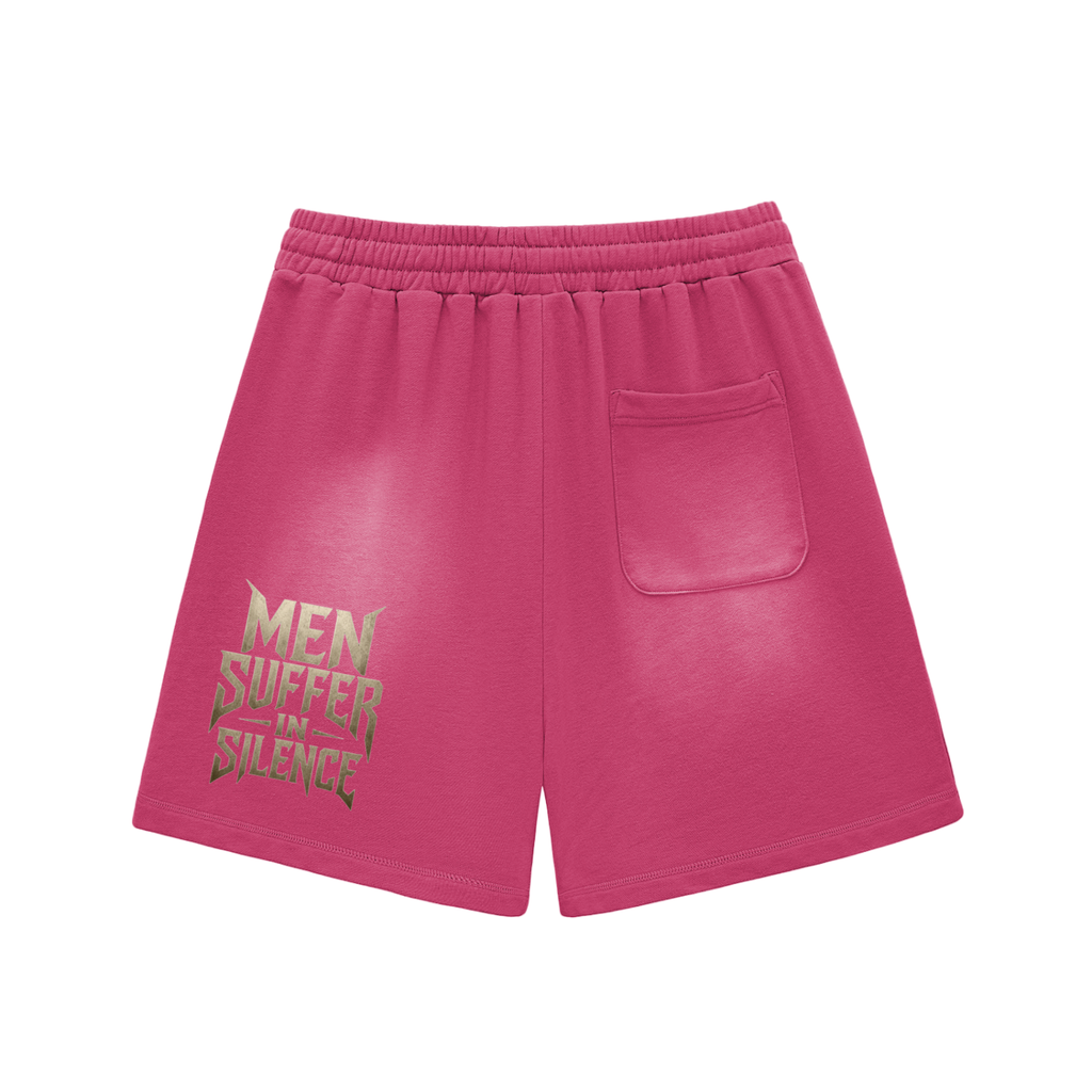 Sun Fade Raw Edge Cotton Shorts