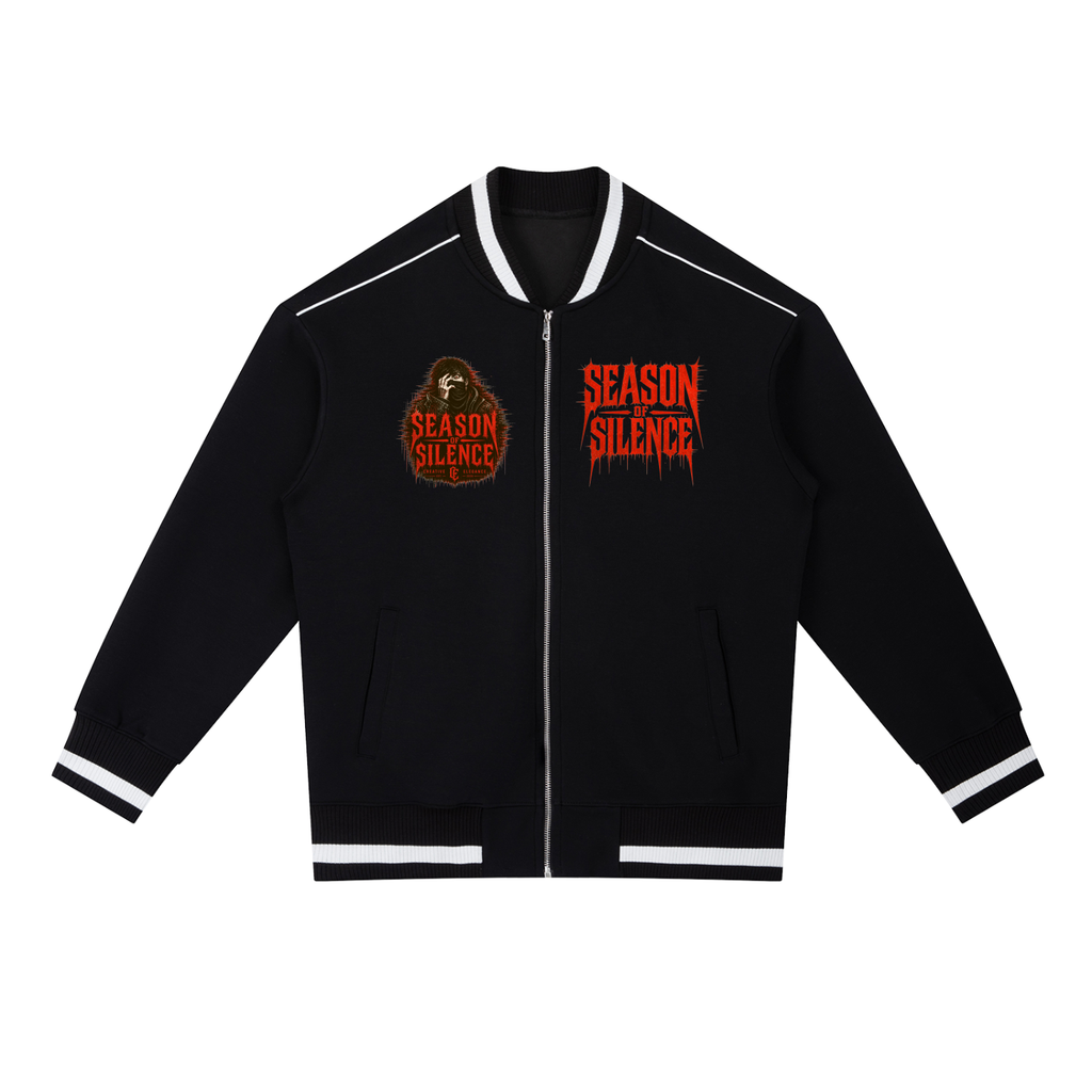 Contrast Piping Zip Bomber Jacket