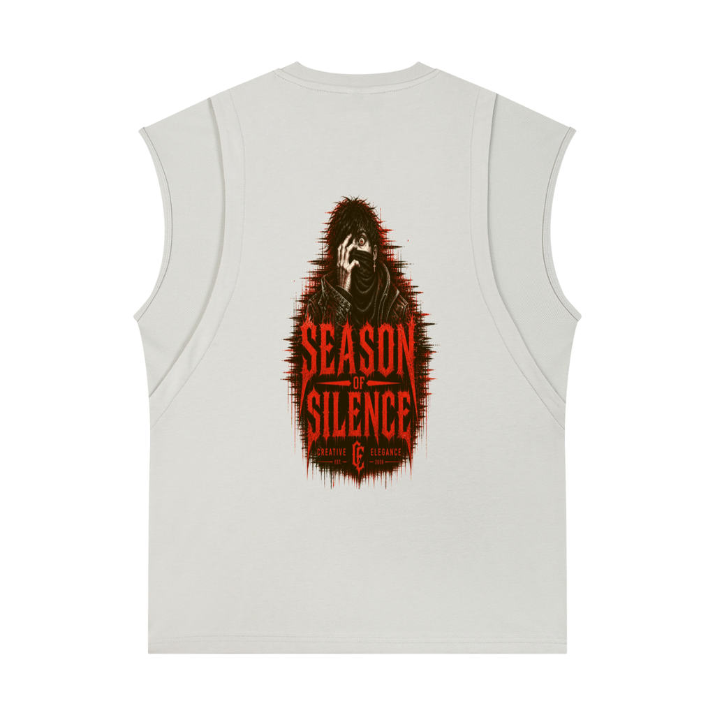 Spliced Panel Sleeveless Muscle T-Shirt